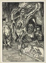 Prima Ballerina Assoluta des Kaiserlichen Balletts von Potsdam in ihrem berühmten Feuer- und Schwerttanz, Illustration aus The Kaiser